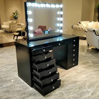 Cezhraničné Internet celebrity francúzsky toaletný stolík, čierny make-up skrine, spálne, komody, zabudované dizajnér obliekanie kartu