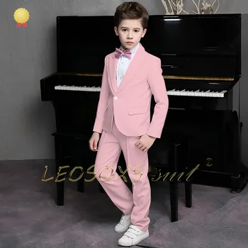Chlapčenské 2-dielna ružová prípade výkonu oblek, prispôsobené elegantné príležitosti smoking pre deti vo veku od 3 do 16 rokov