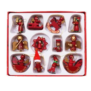 Dekoratívne Drevené Vianočné Ozdoby Miniatúrne Vianoce Prívesky Pre Strany Domova Vianočný Stromček, Dekorácie, Doplnky