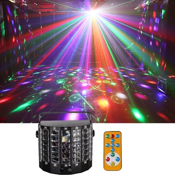 Diaľkové Ovládanie Dj LED RGBW Butteryfly S Laserovým Flower Efekt Svetlo Pre Profesionálne Domáce Baviť Disco Party