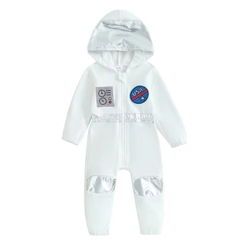 Dieťa Astronaut Kostým Batoľa Chlapec Dievča Halloween Oblečenie S Kapucňou Romper Priestor Jumpsuit Cosplay Oblečenie