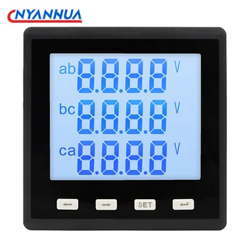 Digitálny Multi-Funkcie LCD STRIEDAVÝ Prúd Panel Meter Ammeter Voltmeter 400V 3 Fázy Napájania RS485 5A S CT