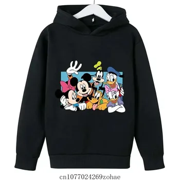 Disney Mickey Mouse, Káčer Donald Deti Oblečenie Dievčatá Minnie Hoodie Chlapcov, Oblečenie Pre Deti Mikina S Kapucňou Top Fashion Vonkajšie Pulóver Deti