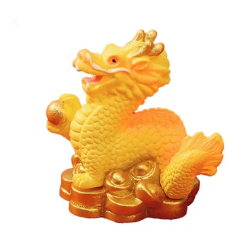 Dragon Mini Figúrka Čínsky Drak Socha Nový Rok Darček Figúrka Miniatúrny Zlatý Drak Office Figúrky Feng Shui Dekorácie