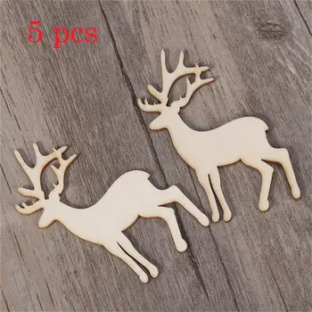 Embellishment Strana navrhne DIY Nástroje Drevené Elk Výzdoba Vianočného Stromu Visí Sobov Visí Karty Vianočné Ozdoby