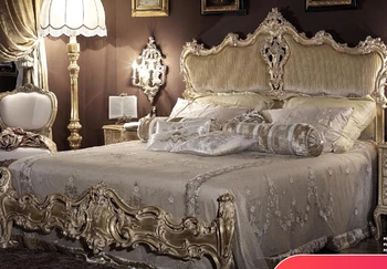 Európsky štýl masívneho dreva posteľ, 1.8 m manželská posteľ, American custom manželská posteľ, kancelársky nábytok, moderný nový štýl