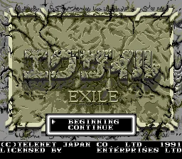 Exil 16bit MD Hra Karty Pre Sega Mega Drive Pre Genesis Systém