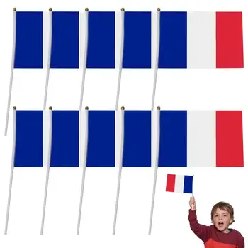 Francúzskou Vlajkou Ručné 10Pcs Malé Francúzsku Vlajku Ručné 5,5 X 8.3 palcový Ručné francúzsky Stick Príznaky Pre Strany, Festivaly