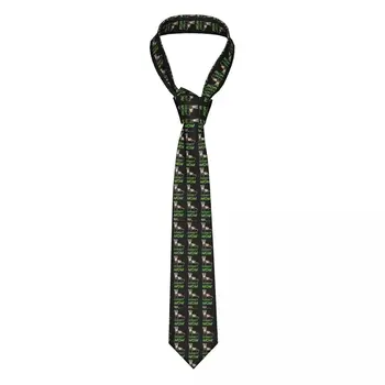 Fretka Mama Kravatu Zelené Listy Tlač Darček Pre Mužov Krku Väzby Vintage Tričko 8CM Strany Cravat
