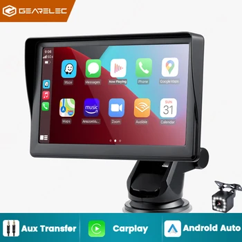 GEARELEC 7 palcový Dotykový displej, Bezdrôtová CarPlay Android Auto Prenosné Rádio Bluetooth Hlavu Jednotka Stereo Prehrávač Multimediálnych súborov