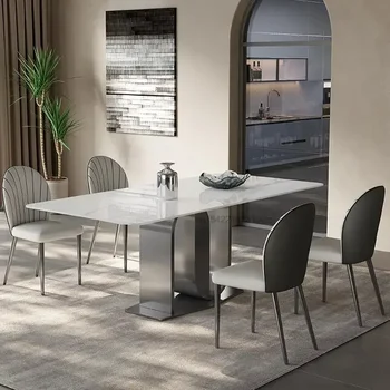 GY13 taliansky Minimalistický Bridlice Jedálenský Stôl Moderný Domov Malý Byt v Luxusnej Reštaurácii Mesas Sady Záhradný Nábytok