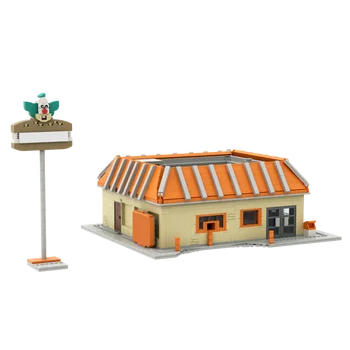 Gobricks MOC Americká Komédia Filmy Krusty Hamburgery Model stavebným Street View Obytnom Dome Vzdelávacie Hračka Tehla Darček