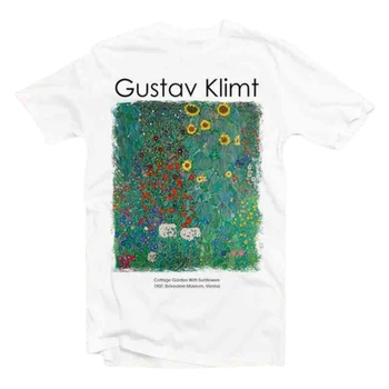 Gustav Klimt Výstava Umenie Plagátu Chatka Záhrada S Slnečnice Belvedere Múzea Retro Meme Darček Unisex Anime, Manga Top Tee Sh