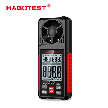 HABOTEST Digitálny Anemometer Prenosné Ručné Rýchlosť Vetra Meter HT605 Windmeter LCD Podsvietenie Zobrazenie Teplota Vlhkosť Meter