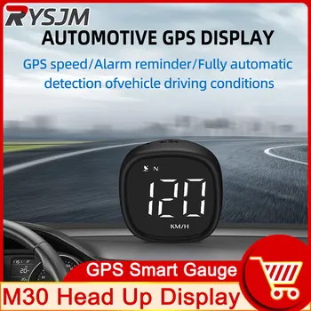HD Mini M30 GPS HUD Digitálny Rýchlomer KMH Head Up Display Kompas Únava Jazdy GPS Rýchlosť Alarm, Pripomienku, Plne Automatický