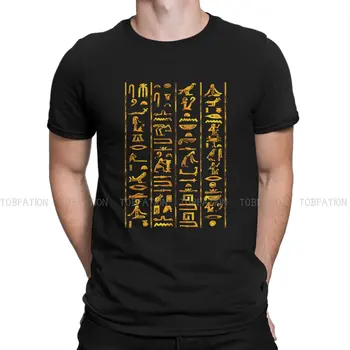 Hieroglyfy Zlata v Black Špeciálne Tričko Starovekého Egypta Najvyššej Kvality Kreatívny Darček Tričko Krátky Rukáv Ofertas