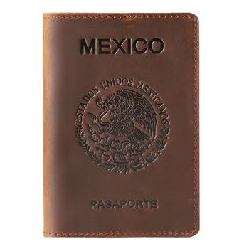 High-end Mexiko pravej Kože Pas Kryt Pre Mexické Kreditnej Karty Držiteľ Vintage Muži Ženy Pas Prípade Cestovné Peňaženky