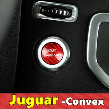Jaguar Auto Motor Start Stop Tlačidlo Pokrytie Skutočné Karbónová Nálepka