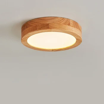 Jednoduché Okrúhle stropné svietidlá, Spálne, Led Stropné Svetlá Dreva Lampy Domova Lampen Nordic Koridoru Štúdia Kuchyňa Jedálenský Lampa