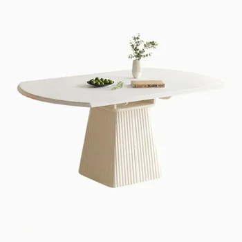 Jednoduchý Biely Jedálenský Stôl Moderného Masívneho Dreva Skladacie Nočný Stolík Dizajn Rozšíriteľný Tvoria Juegos De Comedor Nábytok