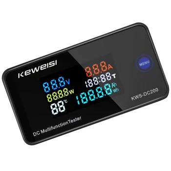 KEWEISI DC 0-200V Voltmeter Ammeter KWS energie Energie Meter LED Digitálne DC Wattmeter Elektrický Merač,10A