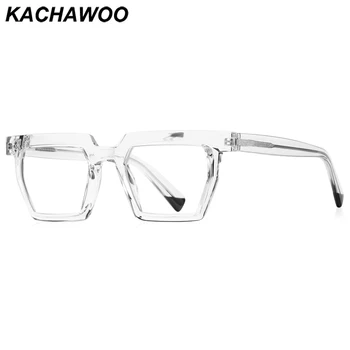 Kachawoo muž námestie rámu okuliarov modré svetlo blokuje tr90 acetát retro okuliare žena dekorácie transparentná ružová čierna