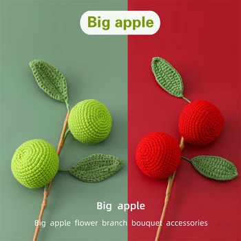Kreatívne Vlny, Tkanie Big Apple Kvetinové Kytice Červená Zelená obojstrannú Ovocie Simulácia Rastlín, Množstvo Do 10 Pobočiek 12cmx45cm