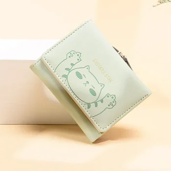 Kórejská Verzia Roztomilý dámske Peňaženky Skladacie Multi-card Mačka Študent Peňaženky Instagram Nika Dizajn Mládež Peňaženky