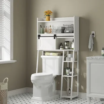 Kúpeľňa skrine, wc hornej skrinky na odkladanie vecí s wc papier stojí, veľký úložný kúpeľňa správca s posuvnými dverami
