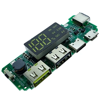 LED Dual USB 5V 2.4 Micro/Typ-C, USB Mobile Power Bank 18650 Plnenie Modul Lítiové Batérie, Nabíjačky Rada 4Pcs