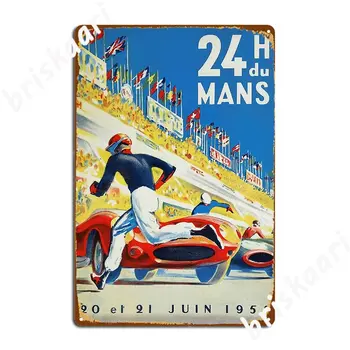 Le Mans 24 Hodín Automobilový Závod 1959 Automobilový Závod Vintage Poster Kovová Doska Tabule Kuchyňa Vintage Tin Podpísať Plagát