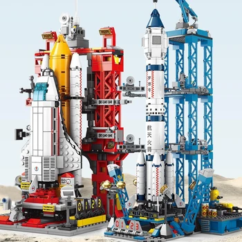 Letecká Séria Space Shuttle Vesmírne Lode Nosnej Rakety Stavebné Bloky Mesto Klasický Model Tehly Detské Hračky