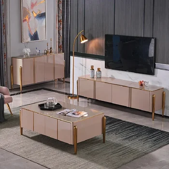 Luxusné Jednoduché TV, Skriňa, Konferenčný Stolík Zmes Postmoderných Minimalistický Obývacia Izba Štýl Malý Byt Maľované bytový Nábytok