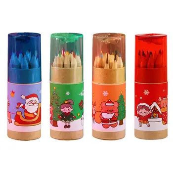 Maľovanie Pero Darček Písacie Potreby Dodávky Ručne Maľované Vianočné Farebné Ceruzky, Drevené Ceruzky Rysovacie Ceruzky Skicovanie Pero