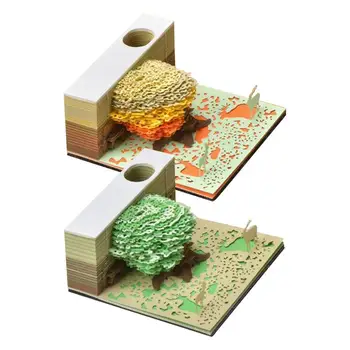 Memo Pad 3D Art Papier Rezbárske Umenie 3D Poznámok Pohodlie Post Poznámky Kreatívne HOBBY Papier Poznámky Roztomilý Non-Stick Pohodlie