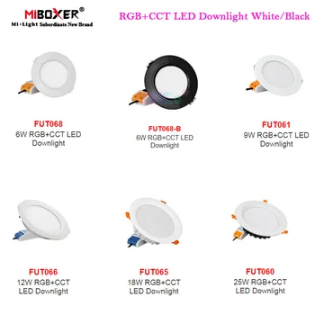 Miboxer 6W/9W/12W/18W/25W RGBCCT LED Downlight Stmievateľné Stropné Svetlo AC 110V 220V Panel na čítanie Vnútorné Lampy, Osvetlenie, Biela Čierna