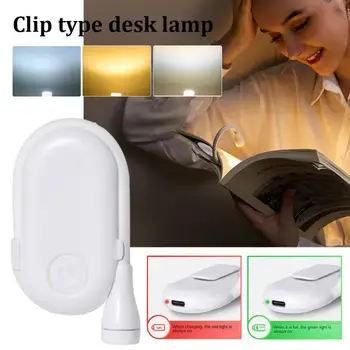 Mini LED Ochrana Očí Nočné Svetlo USB Nabíjateľné Kniha Svetla Nastaviteľné Klip-Na Štúdium Stolná Lampa Domov Spálňa Svetla na Čítanie