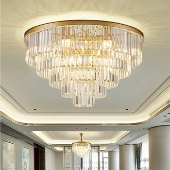Moderné Luxusné Multi-Layer Crystal Stropný Luster Obývacia Izba Dekorácie Spálňa Led Vnútorné Osvetlenie Pre Domácnosti