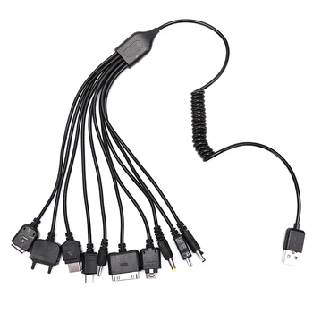 Multi Pin Kábel, Nabíjačka, USB Kábel Adaptéra Údaje Drôt, Kábel 10 v 1 Multifunkčné USB Dátový Kábel na Prenos údajov Univerzálny