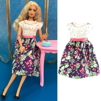 NK 1 Ks 30 CM Princezná Ušľachtilý Čipky Kvetinové Šaty Bežné Vyhovovali Módne Oblečenie Pre Bábiku Barbie Príslušenstvo Najlepšie Dieťa Dievča, Darček Hračka