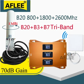 Nové!! B20 800 1800 2600Mhz Tri-Band 4G Celulárnej Zosilňovač Mobil GSM Repeater 2g 4g Siete Mobilný Signál Booster LTE DCS LTE