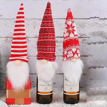 Nový Rok Darček Najnovšie Gnome Anonymný Fľaša Vína Kryt Vianočné Dekorácie Pre Domov Stole, Dekor