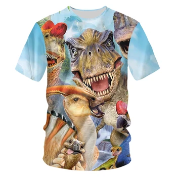OGKB Cartoon Dinosaura T-shirt Vytlačené Mužov Krátky Rukáv T Shirt Deti, Oblečenie pre Chlapcov A Dievčatá v Lete Legrační Zviera Tees Streetwear