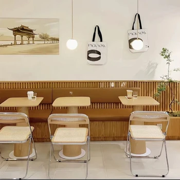 Online celebrity mlieko čajovni kaviareň stôl a stoličky kombinácia nerezovej ocele pekáreň obchod dezert obchod ratan skladanie