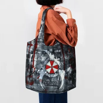 Opakovane Korporácie Umbrella Corp Nákupní Taška Ženy Ramenný Plátno Tote Bag Prenosné Video Hry, Cosplay S Potravinami Shopper Tašky