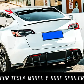 Pre 2021 22 23 Tesla Model Y Zadné Strešné Okno Veka Batožinového Priestoru Športové Auto Spojler Krídla Čierne Uhlíkové Exteriéru Tuning Doplnky Časť