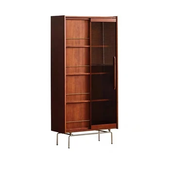 Prispôsobený masívneho dreva regál, malý obývacia izba, retro časopis kabinetu, domáce multifunkčné sklenené dvere displeji skrine