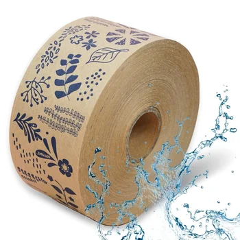Prispôsobený productCustom vytlačiť logo balenie hnedé recyklovanej vody aktivovaný lepiacej kraft papier pásky prepravné balenie samostatne adhes