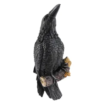 Raven Socha Falošné Raven Živice Socha Vtáka Vrana Socha Vonkajšie Vrany Halloween Dekor Tvorivé Eauves Dekorácie