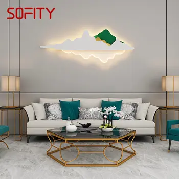 SOFITY Moderné Stenu Obraz, Lampa LED, 3 Farby Tvorivé Hill Vzor Krajiny Vintage Sconce pre Domáce Obývacia Izba, Spálňa